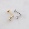 CZ STAR DROP ROUND DANGLE CZ THREADLESS (PUSH IN) 316L SURGICAL STEEL LABRET SET